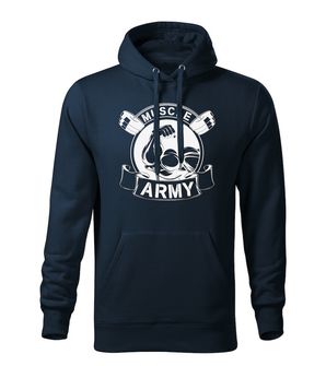Dragow Men's sweatshirt with hooded Muscle Army Original, dark blue 320g/m2