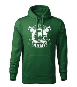 Dragow Men's sweatshirt with hooded Muscle Army Original, green 320g/m2