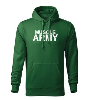 Dragow Men's sweatshirt with hood muscle army, green 320g/m2