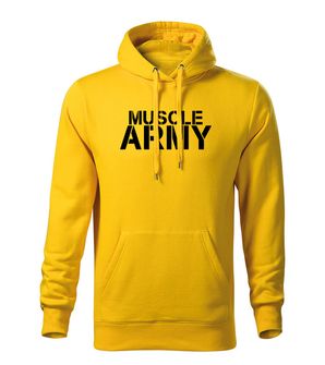 Dragow Men's sweatshirt with hood muscle army, yellow 320g/m2