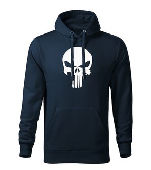Dragowa men's sweatshirt with hooded Punisher, dark blue 320g/m2