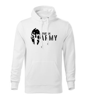 Dragow Men's sweatshirt with a hood of Spartan Army, white 320g/m2