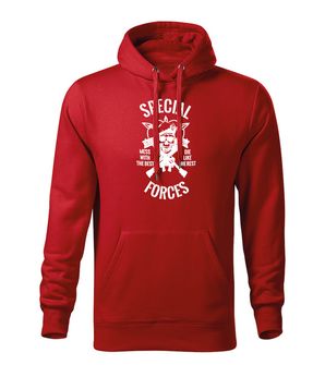 Dragowa men's sweatshirt with Special Forces hood, red 320g/m2