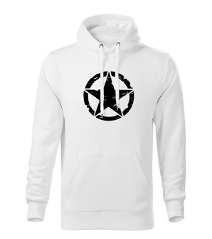 DRAGOWS Men's sweatshirt with Star hood, white 320g/m2