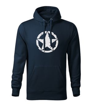 DRAGOWS Men's sweatshirt with Star hood, dark blue 320g/m2