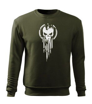 DRAGOWS Men's sweatshirt Skull, olive 300g/m2