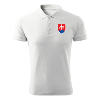 Dragowa polo shirted small colored Slovak emblem, white 200g/m2