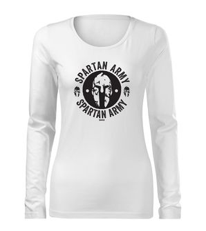 DRAGOWA SLIM Women's T -shirt with Long Sleeve Anglaos, White 160g/M2