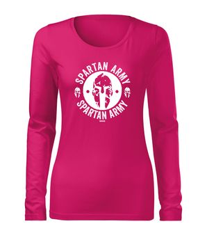 DRAGOWA SLIM Women's T -shirt with Long Sleeve Anglaos, pink 160g/m2