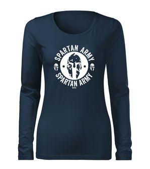 DRAGOW SLIM Women's T -shirt with Long Sleeve Anglaos, dark blue160g/m2