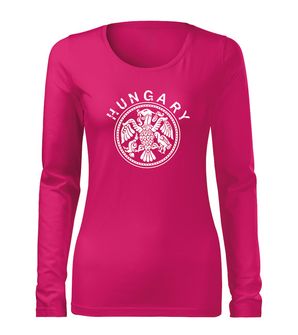 DRAGOWA SLIM Women's T -shirt with long sleeve Hungary, pink 160g/m2
