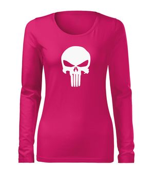 DRAGOWA SLIM Women's T -shirt with long sleeve Punisher, pink 160g/m2