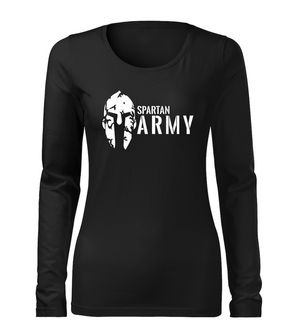 DRAGOWA SLIM Women's T -shirt with Long Sleeve Spartan Army, black 160g/m2