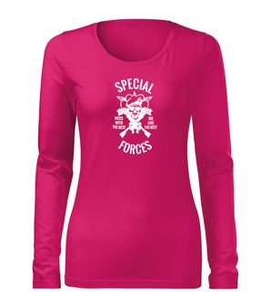 DRAGOWA SLIM Women's T -shirt with Long Sleeve Special Forces, pink 160g/m2