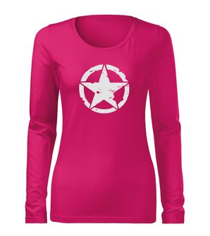 DRAGOW SLIM Women's T -shirt with long sleeve Star, pink 160g/m2