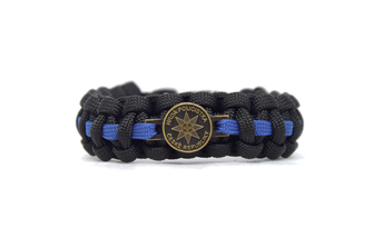 Paracord Bracelet Proud policistka, blue-black, clip širka 1, 9 cm