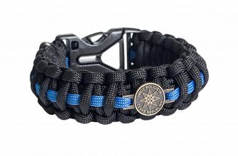 Paracord bracelet proud policeist, blue, fastening on clip Širka 2.4cm