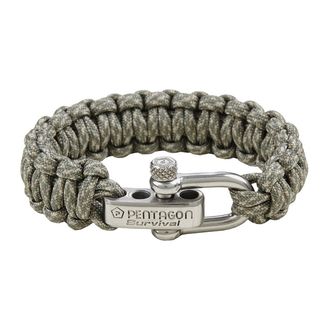 Pentagon paracord bracelet Olive Spots metal buckle