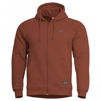 Pentagon Phaeton sweatshirt with hooded zipper, burgundy