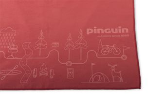 Pinguin Micro towel Map 60 x 120 cm, Red