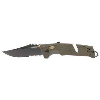 SOG Folding knife Trident AT - Olive Drab - Partially Serrated