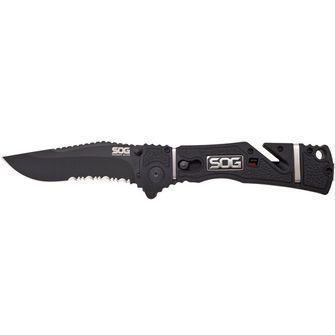 SOG Folding knife Trident Elite- Part Serr, Black TiNi