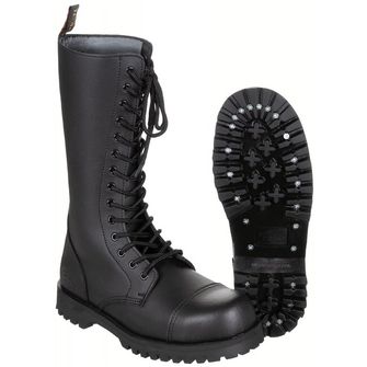 Boots with steel cap, screws, black