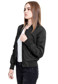 Urban Classics Women's Light Bomber Jacket, Black