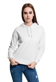 Urban Classics women's sweatshirt with hood, white
