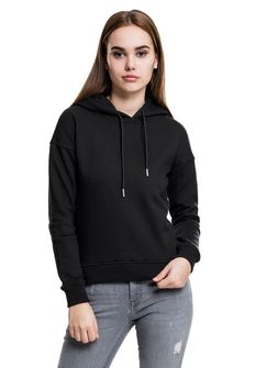 Urban Classics Women's Sweatshirt with Hood, Black