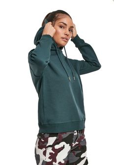 Urban Classics Women's Sweatshirt with Hood, Green