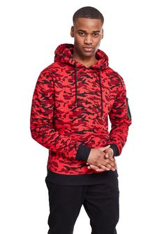 Urban Classics Men's camouflage sweatshirt, Red Camo