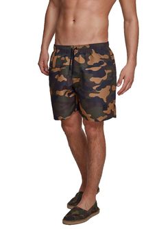 Urban Classics Men's camouflage swimsuit, Wood Camo