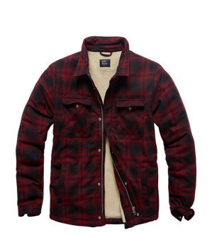 Vintage Industries Class Sherpa jacket, red checkered