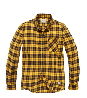 Vintage industries riley flannel shirt, yellow checkered