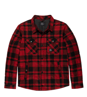 Vintage Industries Square+ flannel shirt jacket, red checkered