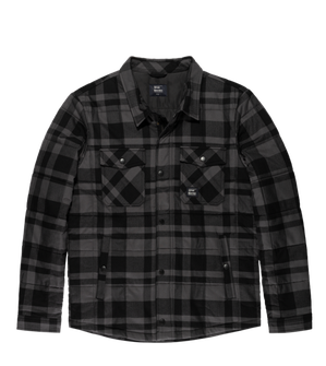 Vintage Industries Square+ flannel shirt jacket, gray checkered