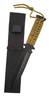 Throwing Knife with Olive Paracord BC, Black