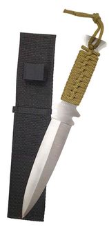 Throwing Knife with Olive Paracord BC, Silver
