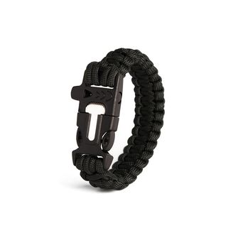 Waragod Bazin Paracord Bracelet with a whistle and chair, black, black