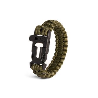 Waragod Bazin Paracord Bracelet with a whistle and chair, green