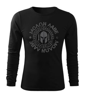 DRAGOWA FIT-T T-shirt with Long Sleeve Molon Labe, black 160g/m2