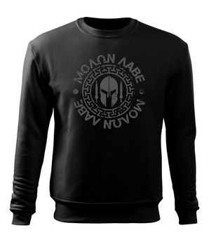 Dragow Men's sweatshirt Molon Labe, black 300g/m2