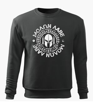 Dragow Men's sweatshirt Molon Labe, gray 300g/m2