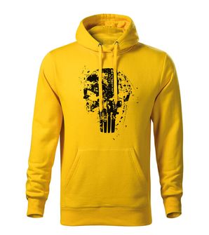 Dragow Men's sweatshirt with hood Frank the Punisher, yellow 320g/m2
