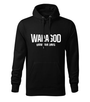 WARAGOD Men's sweatshirt with hood "Know Your Limits", black 300g/m2