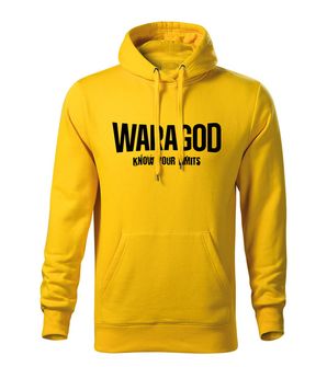 WARAGOD Men's sweatshirt with hood "Know Your Limits", yellow 300g/m2