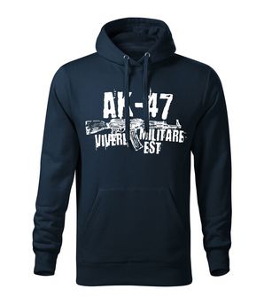 Dragow Men's sweatshirt with hood of Seneca AK-47, dark blue 320g/m2