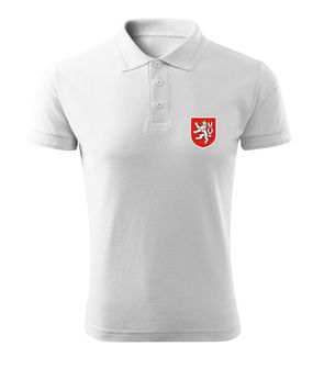 Dragowa polo shirted small color Czech emblem, white 200g/m2