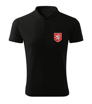Dragowa polo shirted small color Czech emblem, black 200g/m2